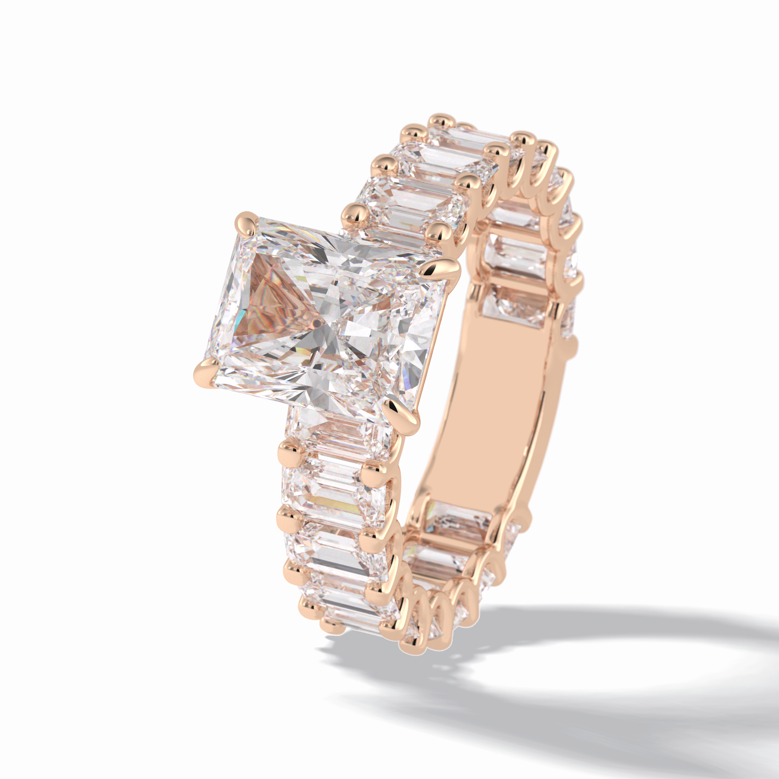 Radiant Pave Lab Grown Diamond Engagement Ring
