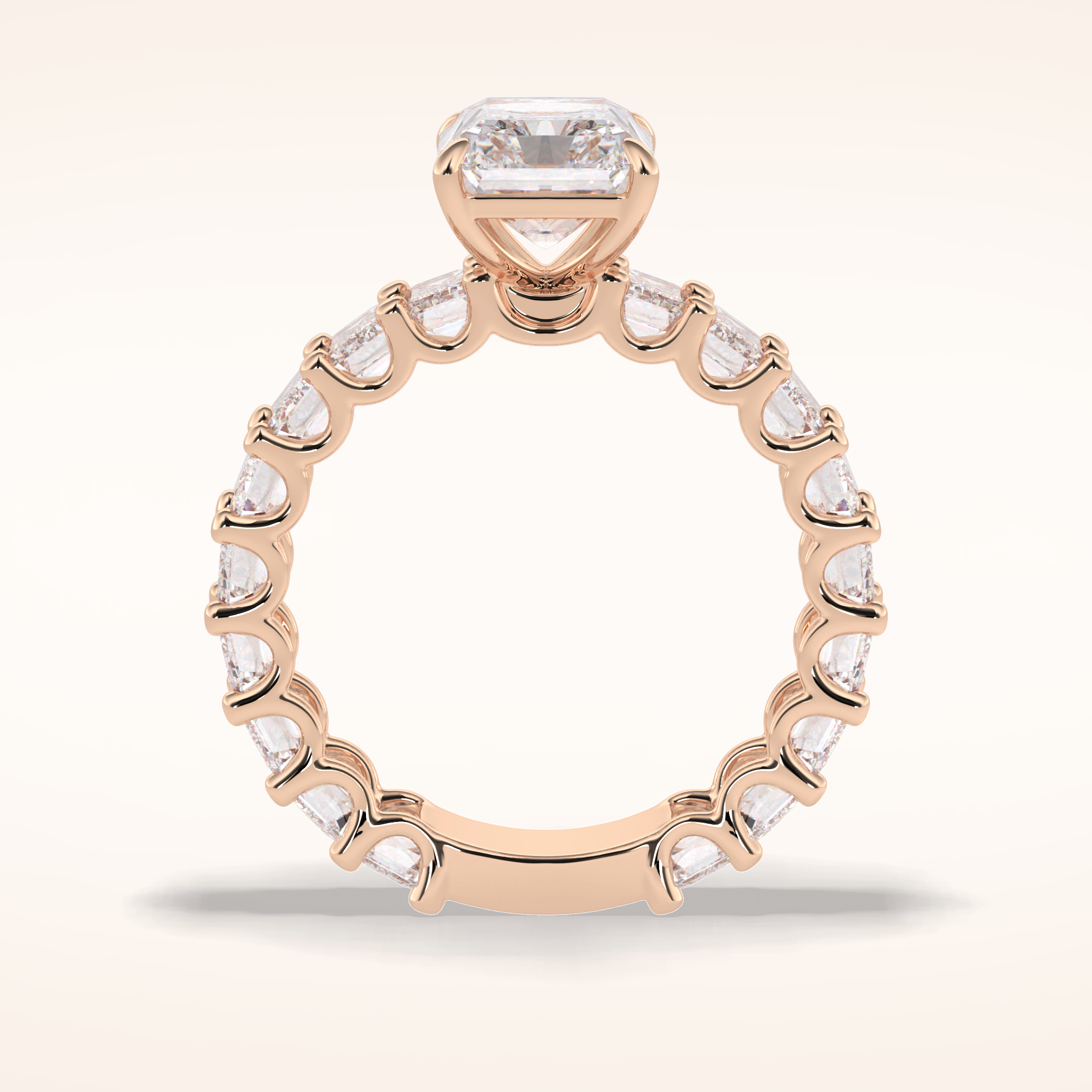 3.05 CT Radaint Shaped Pave Moissanite Engagement Ring
