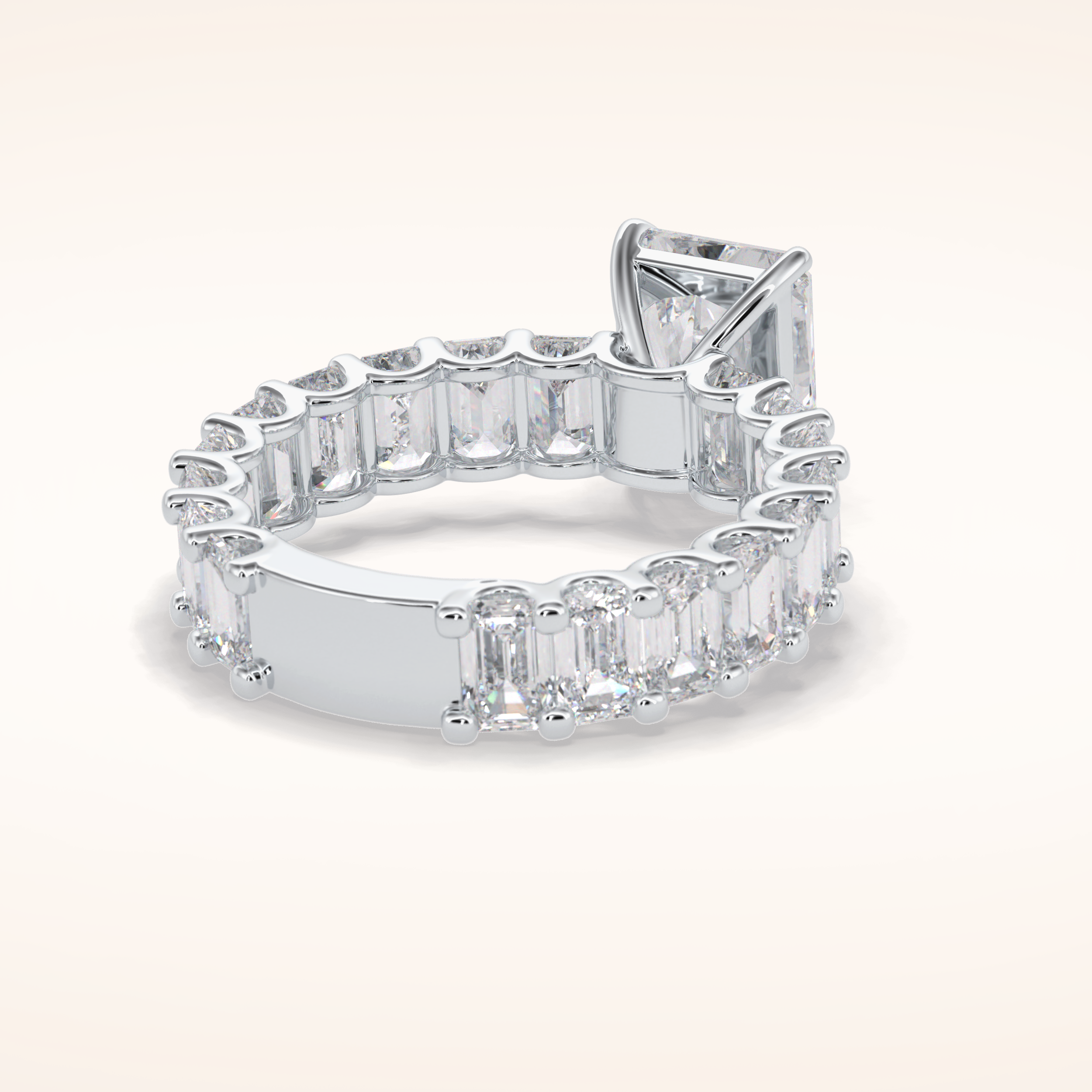 3.05 CT Radaint Shaped Pave Moissanite Engagement Ring