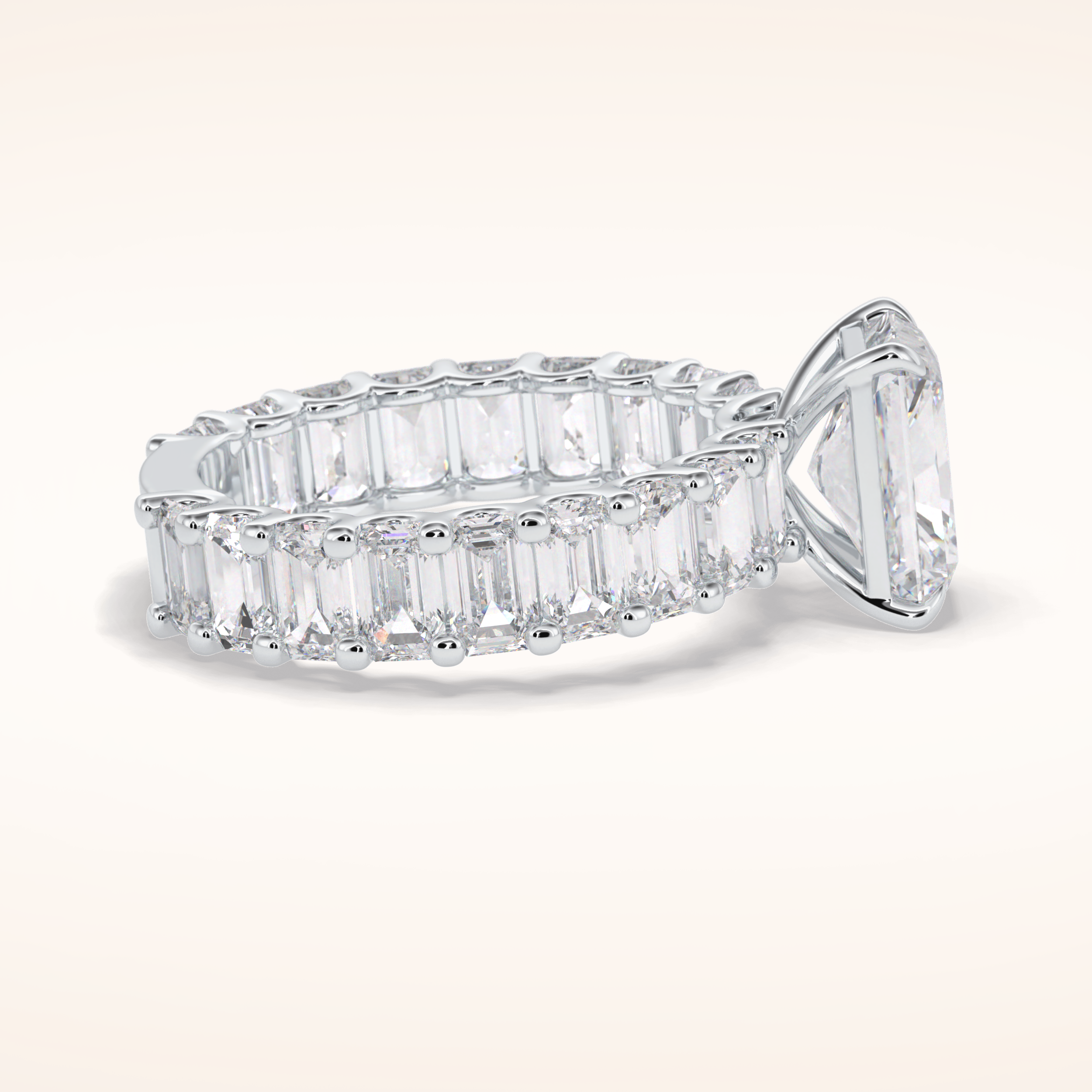 3.05 CT Radaint Shaped Pave Moissanite Engagement Ring