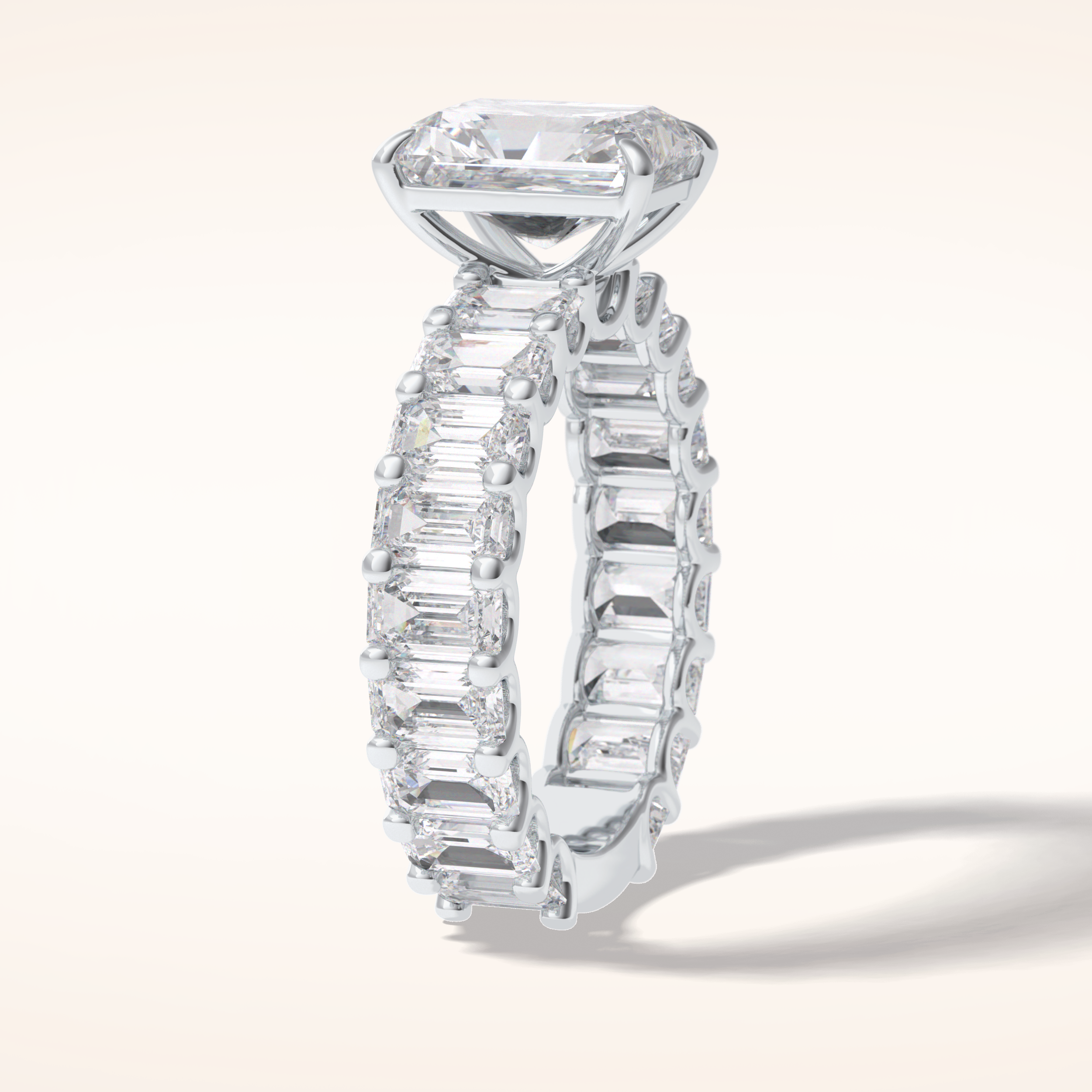 3.05 CT Radaint Shaped Pave Moissanite Engagement Ring
