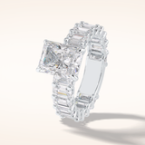 3.05 CT Radaint Shaped Pave Moissanite Engagement Ring