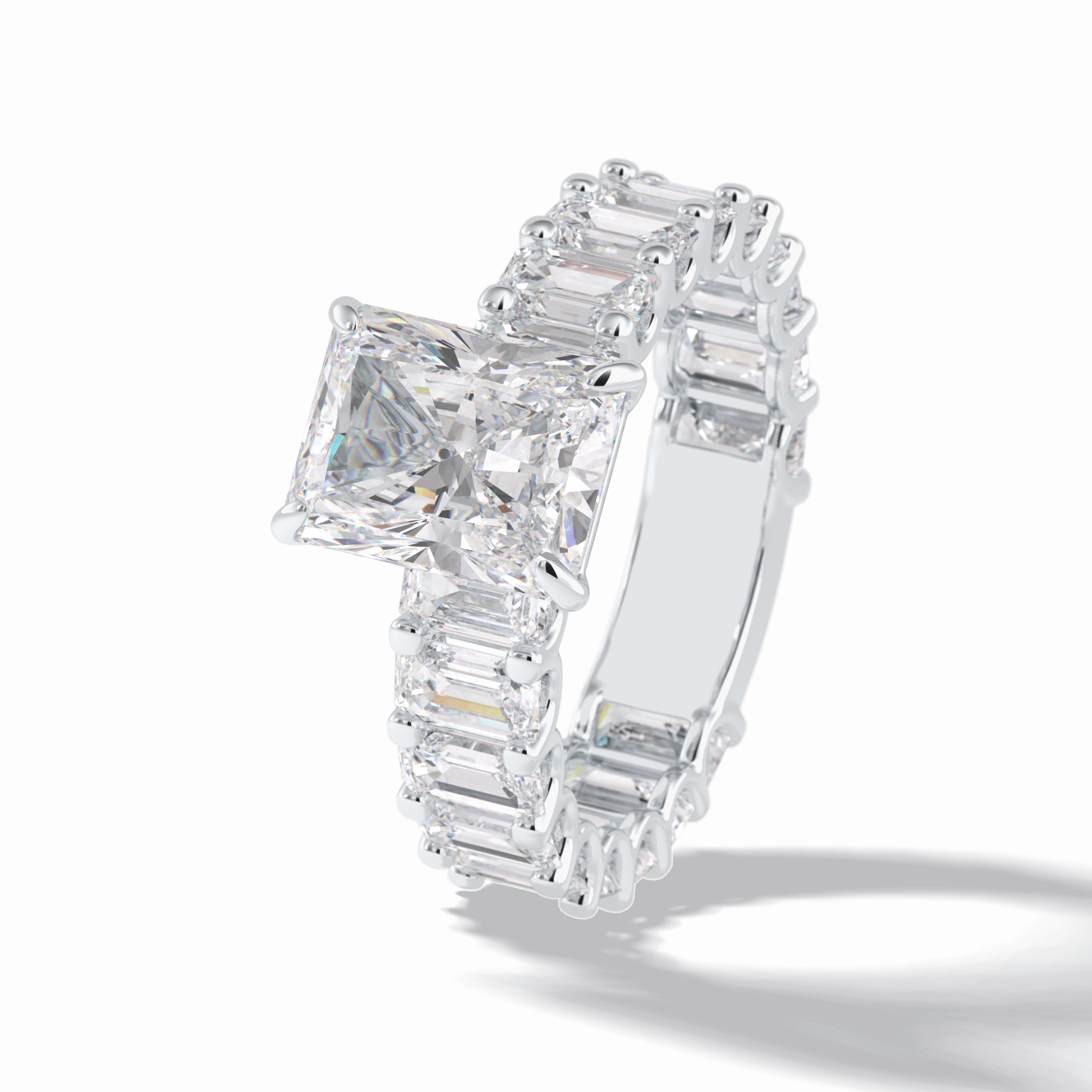 Radiant Pave Lab Grown Diamond Engagement Ring