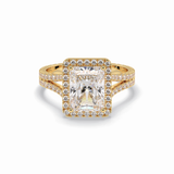 Radiant Halo, Pave & Split Shank Lab Grown Diamond Engagement Ring
