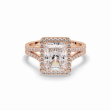 Radiant Halo, Pave & Split Shank Lab Grown Diamond Engagement Ring