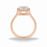 Radiant Halo, Pave & Split Shank Lab Grown Diamond Engagement Ring