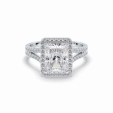 Radiant Halo, Pave & Split Shank Lab Grown Diamond Engagement Ring