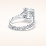 3.05 CT Radiant Shaped Halo & Pave Split Shank Moissanite Engagement Ring