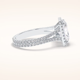 3.05 CT Radiant Shaped Halo & Pave Split Shank Moissanite Engagement Ring