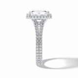Radiant Halo, Pave & Split Shank Lab Grown Diamond Engagement Ring