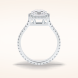 3.05 CT Radiant Shaped Halo & Pave Split Shank Moissanite Engagement Ring