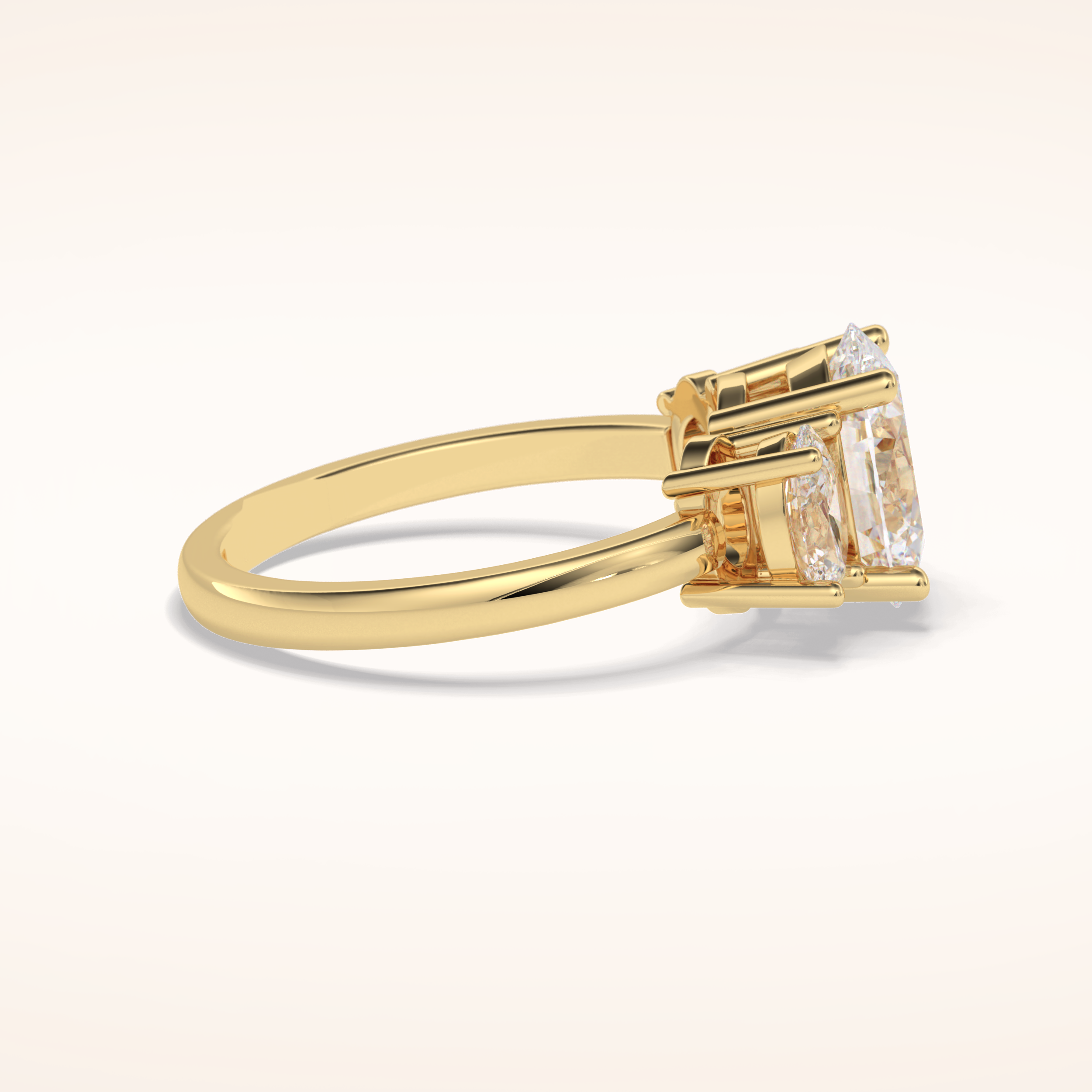 2.05 CT Oval Shaped Three Stone Moissanite Engagement Ring