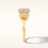 2.05 CT Oval Shaped Three Stone Moissanite Engagement Ring