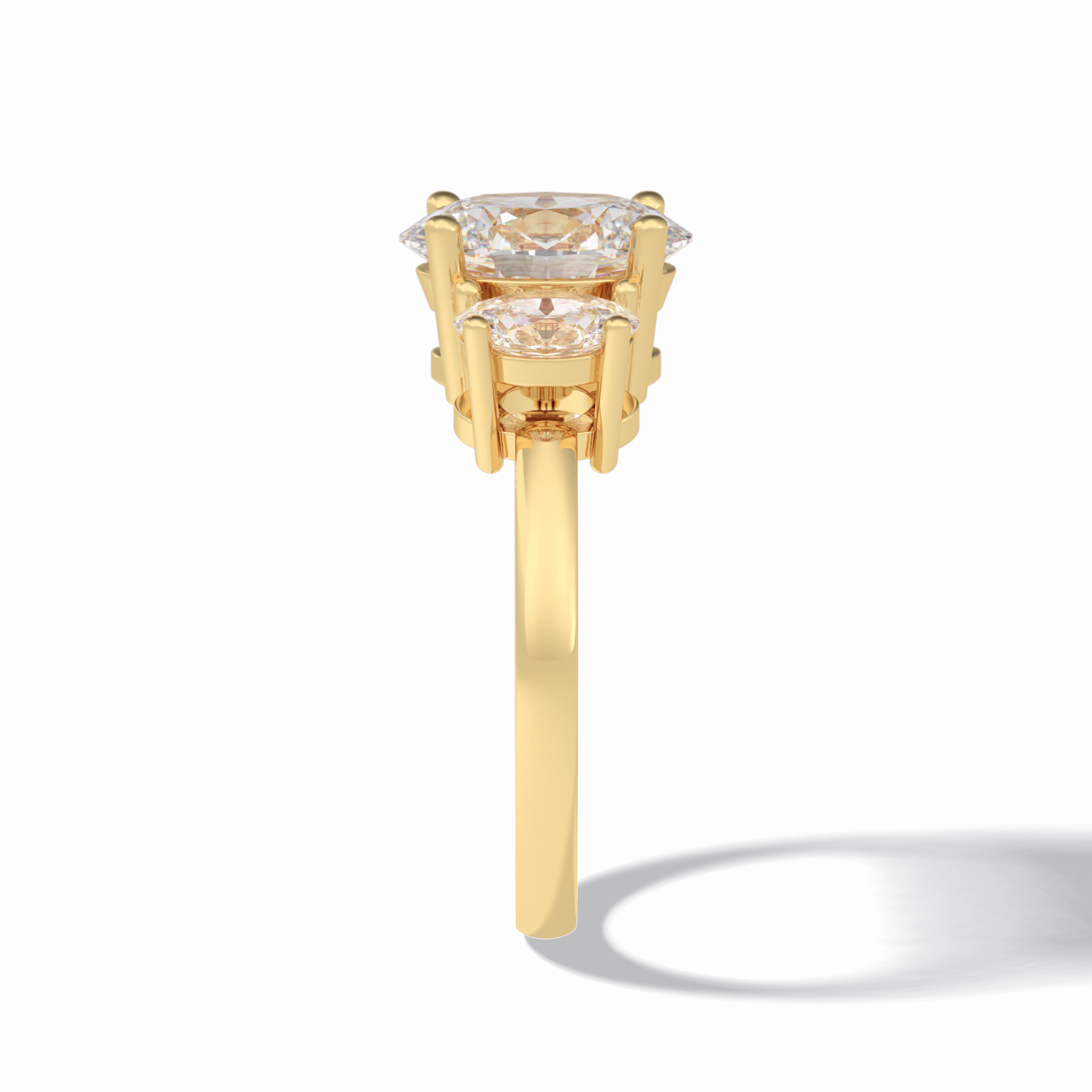 Oval Three Stone Lab Grown Diamond Engagement Ring
