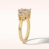 2.05 CT Oval Shaped Three Stone Moissanite Engagement Ring
