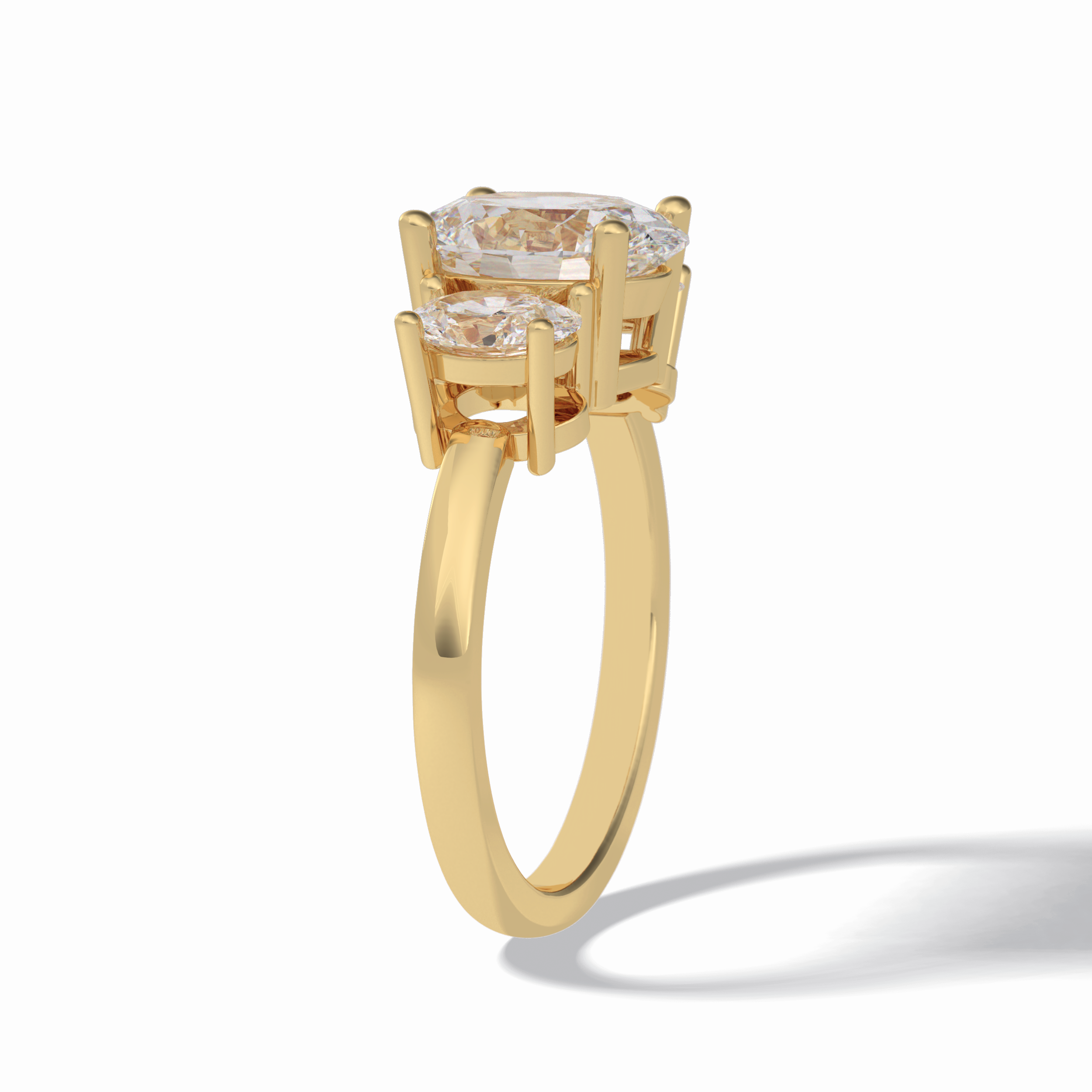 Oval Three Stone Lab Grown Diamond Engagement Ring