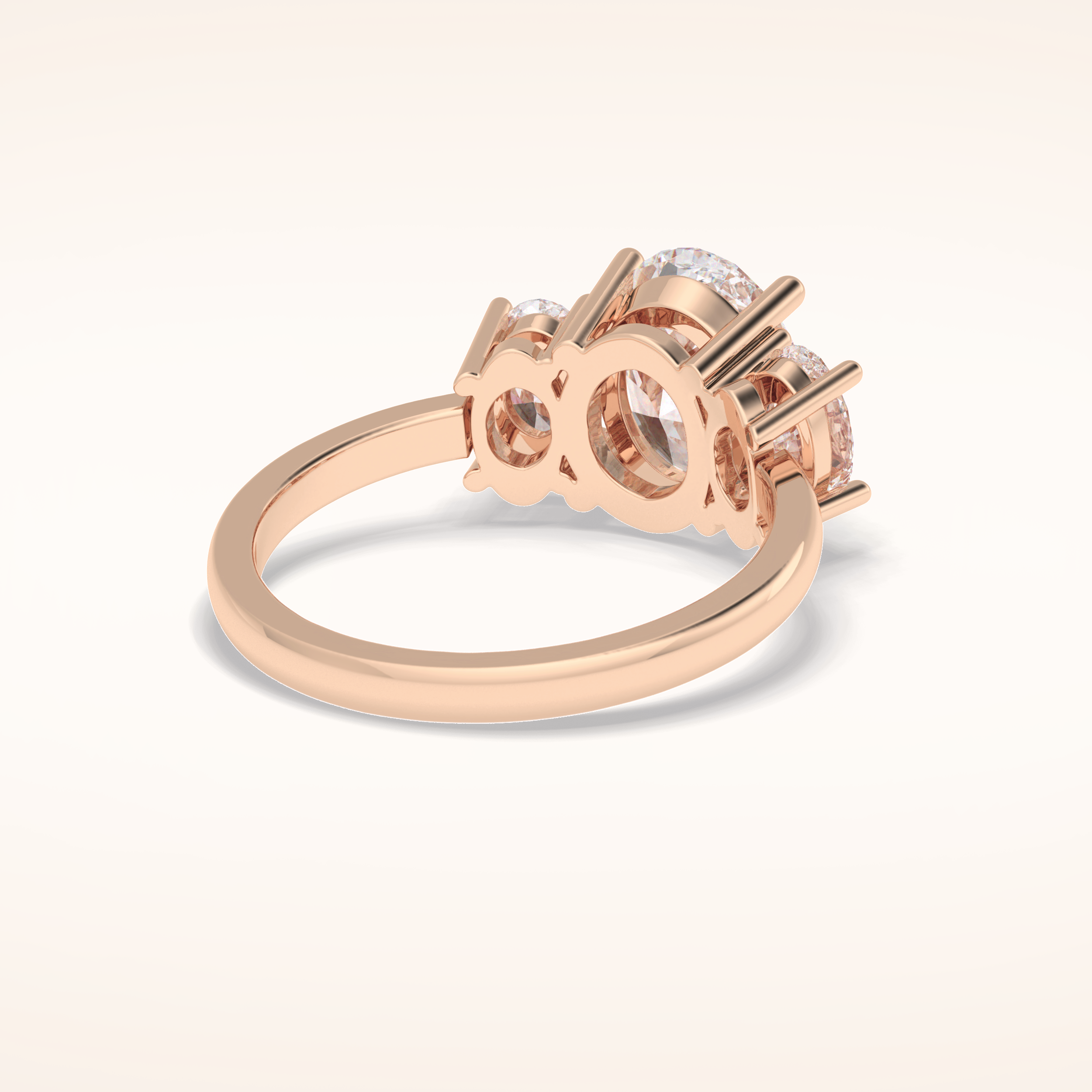 2.05 CT Oval Shaped Three Stone Moissanite Engagement Ring