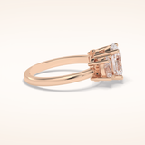 2.05 CT Oval Shaped Three Stone Moissanite Engagement Ring
