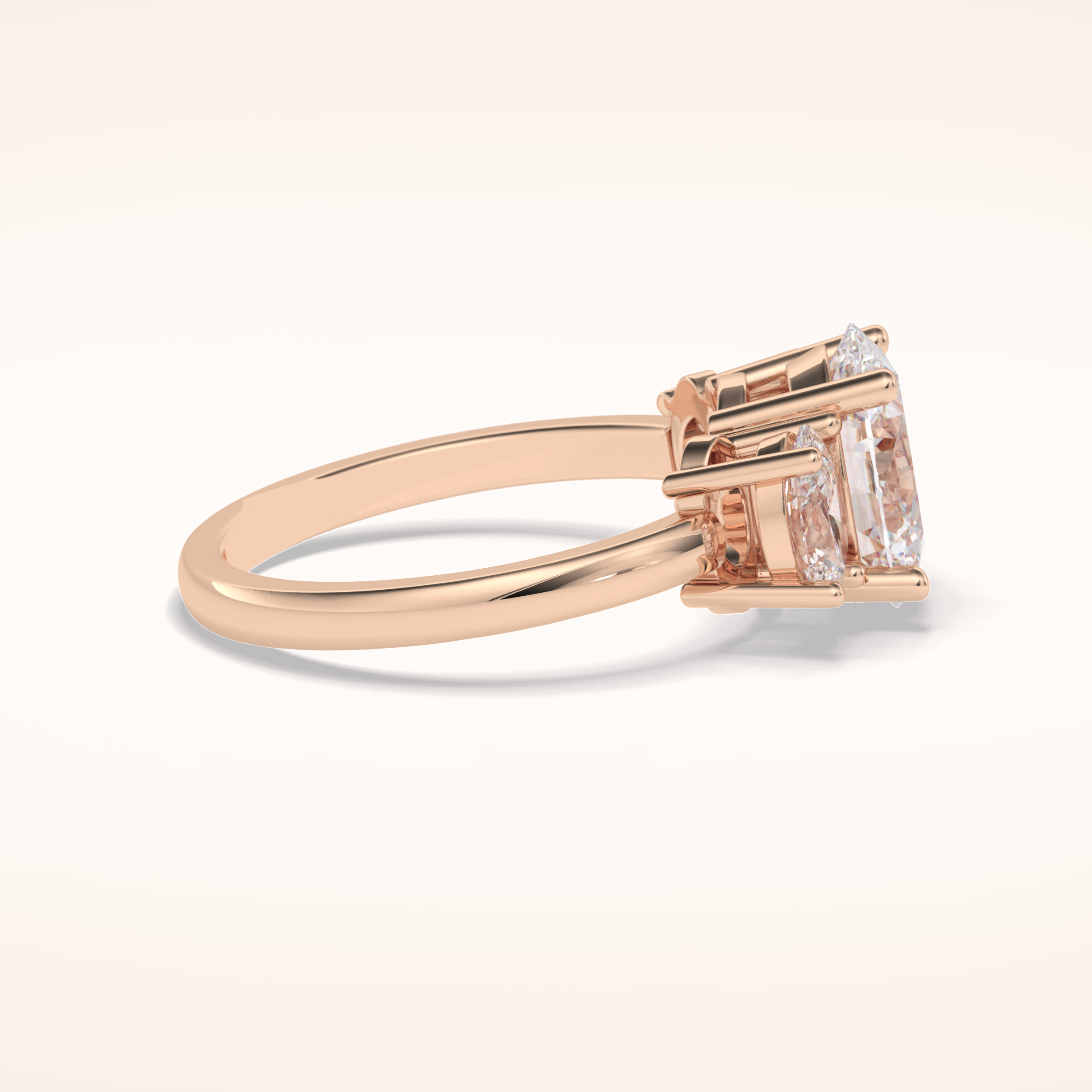 2.05 CT Oval Shaped Three Stone Moissanite Engagement Ring