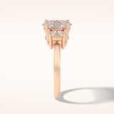 2.05 CT Oval Shaped Three Stone Moissanite Engagement Ring