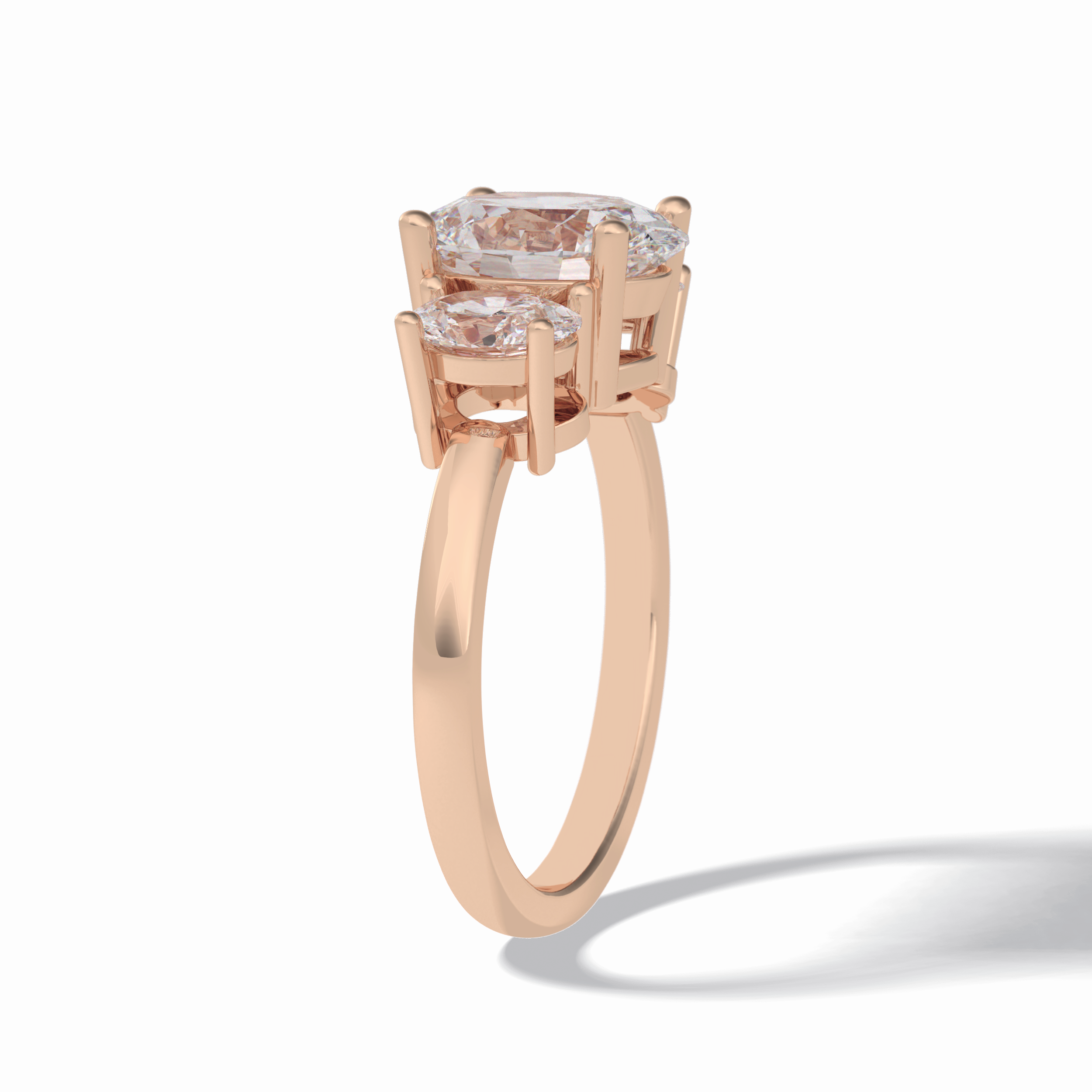 Oval Three Stone Lab Grown Diamond Engagement Ring