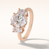 2.05 CT Oval Shaped Three Stone Moissanite Engagement Ring