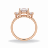 Oval Three Stone Lab Grown Diamond Engagement Ring