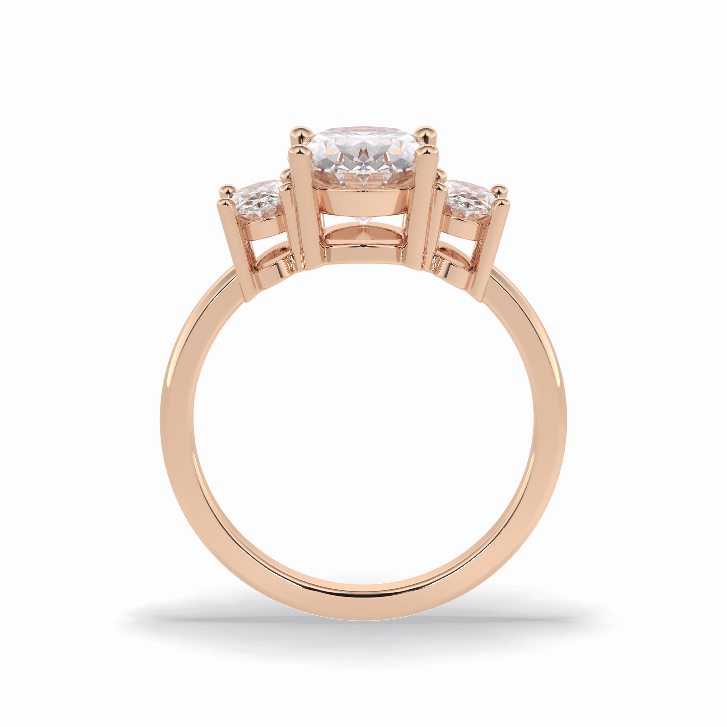 Oval Three Stone Lab Grown Diamond Engagement Ring