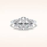 2.05 CT Oval Shaped Three Stone Moissanite Engagement Ring