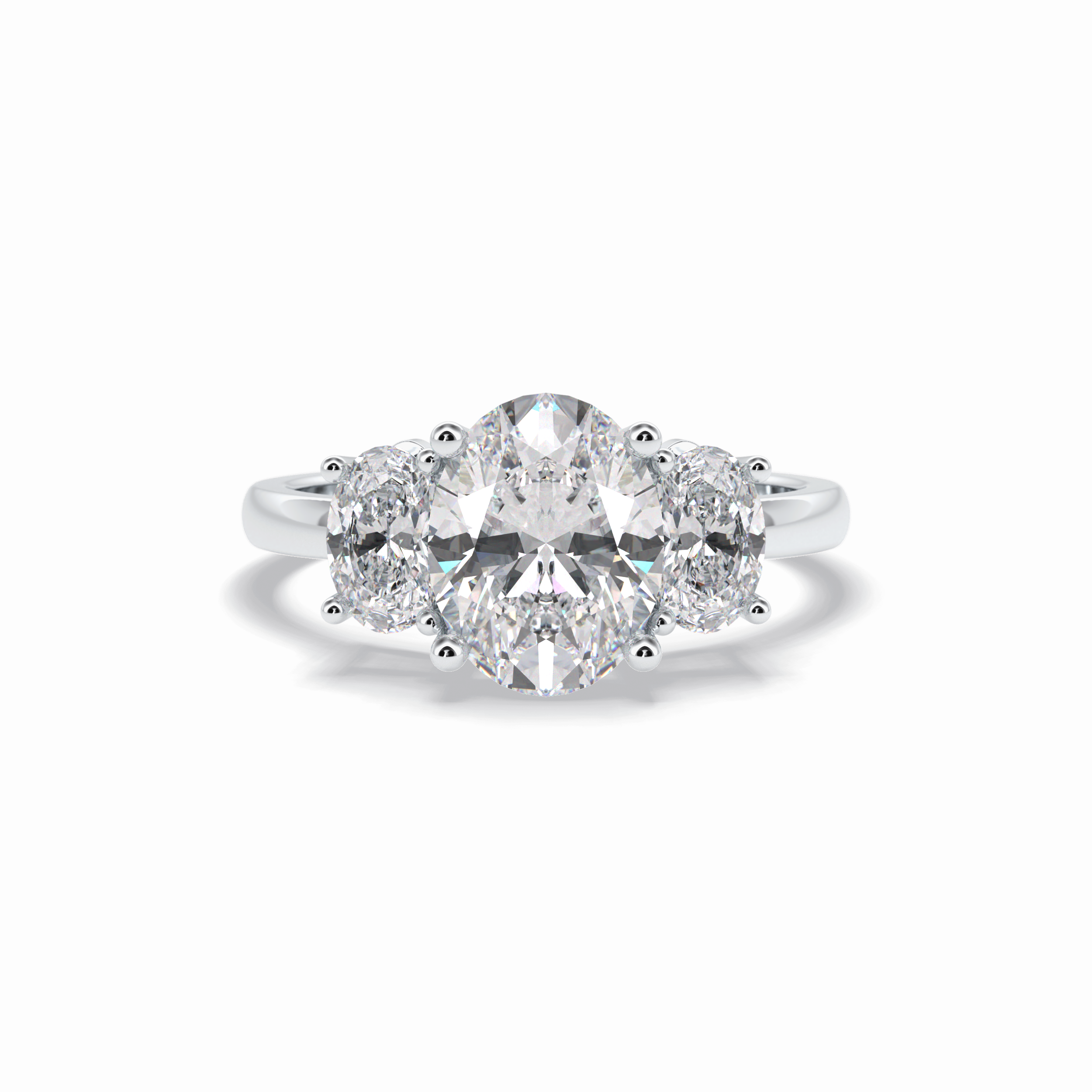 Oval Three Stone Lab Grown Diamond Engagement Ring