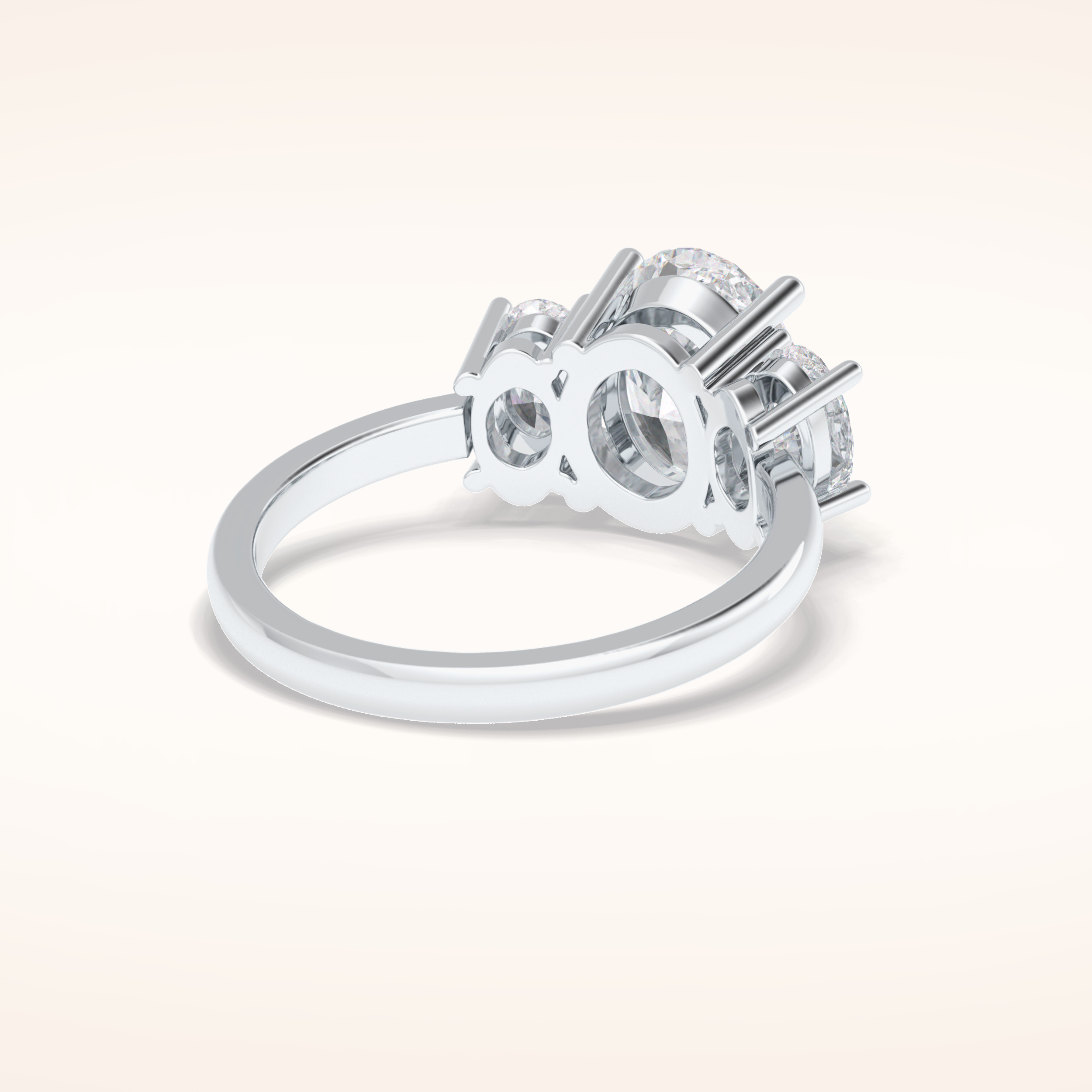 2.05 CT Oval Shaped Three Stone Moissanite Engagement Ring