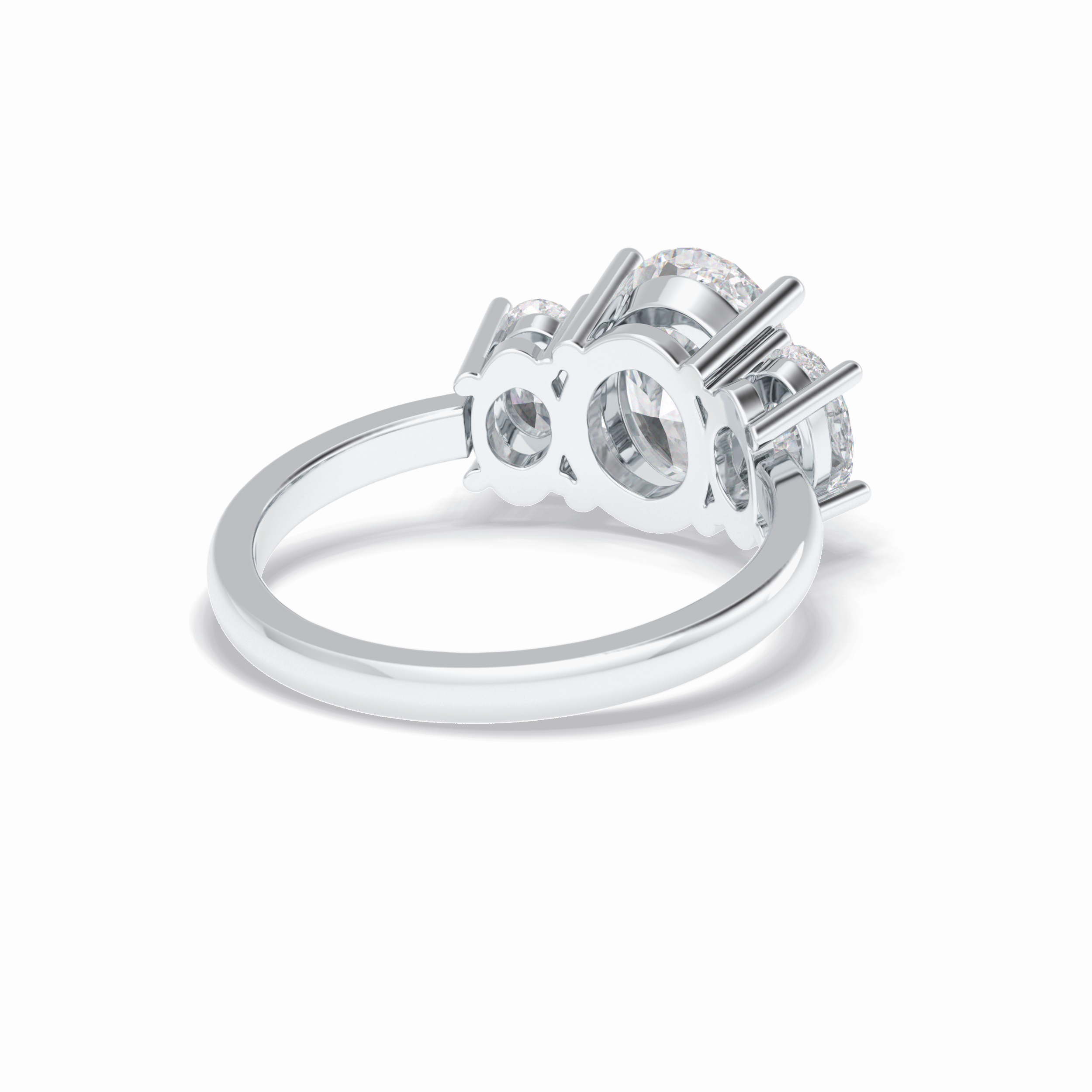 Oval Three Stone Lab Grown Diamond Engagement Ring