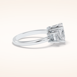 2.05 CT Oval Shaped Three Stone Moissanite Engagement Ring