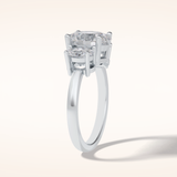 2.05 CT Oval Shaped Three Stone Moissanite Engagement Ring