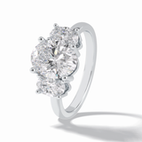 Oval Three Stone Lab Grown Diamond Engagement Ring