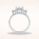 2.05 CT Oval Shaped Three Stone Moissanite Engagement Ring