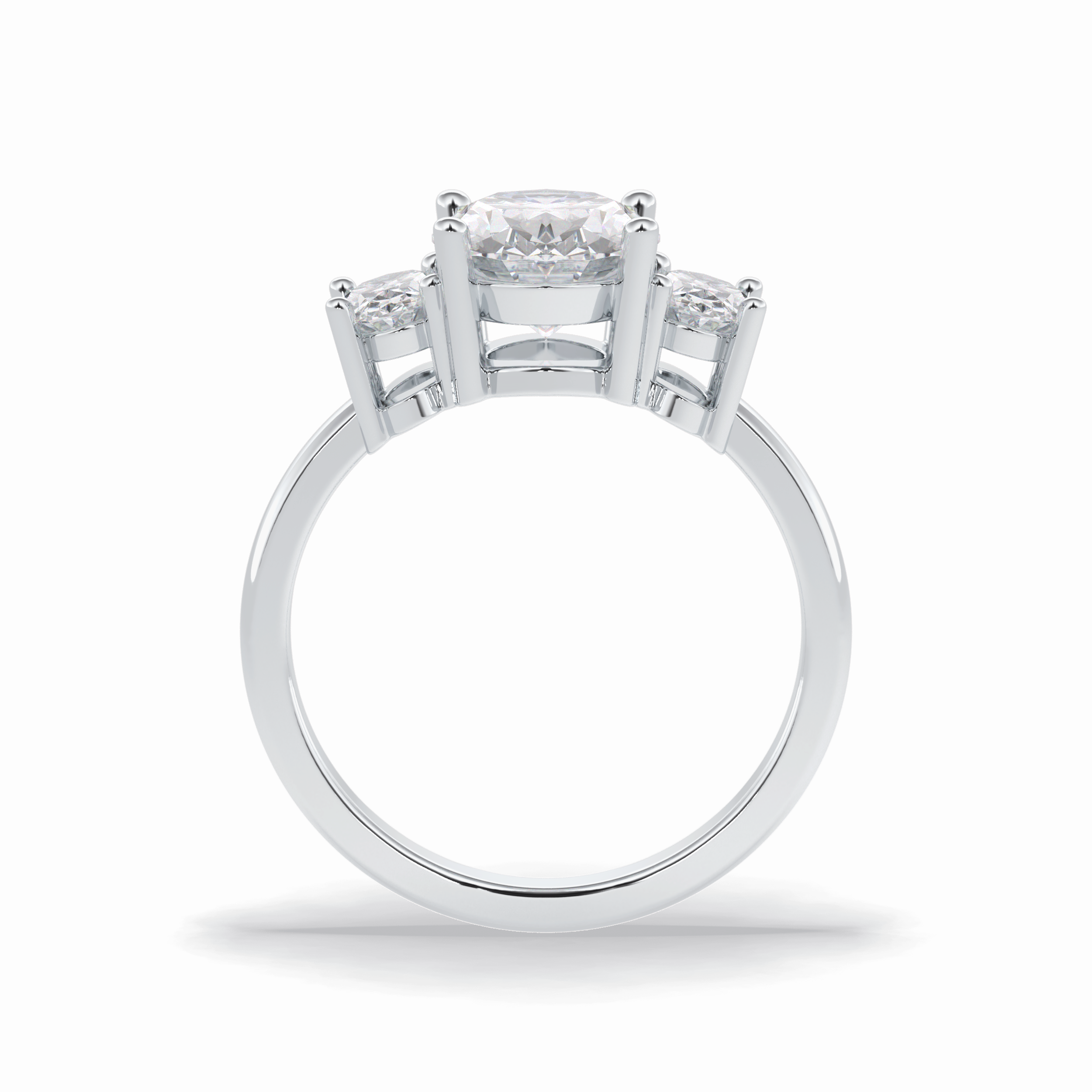 Oval Three Stone Lab Grown Diamond Engagement Ring