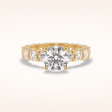 2.05 CT Round Shaped Pave Moissanite Engagement Ring