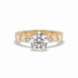 Round Pave Lab Grown Diamond Engagement Ring