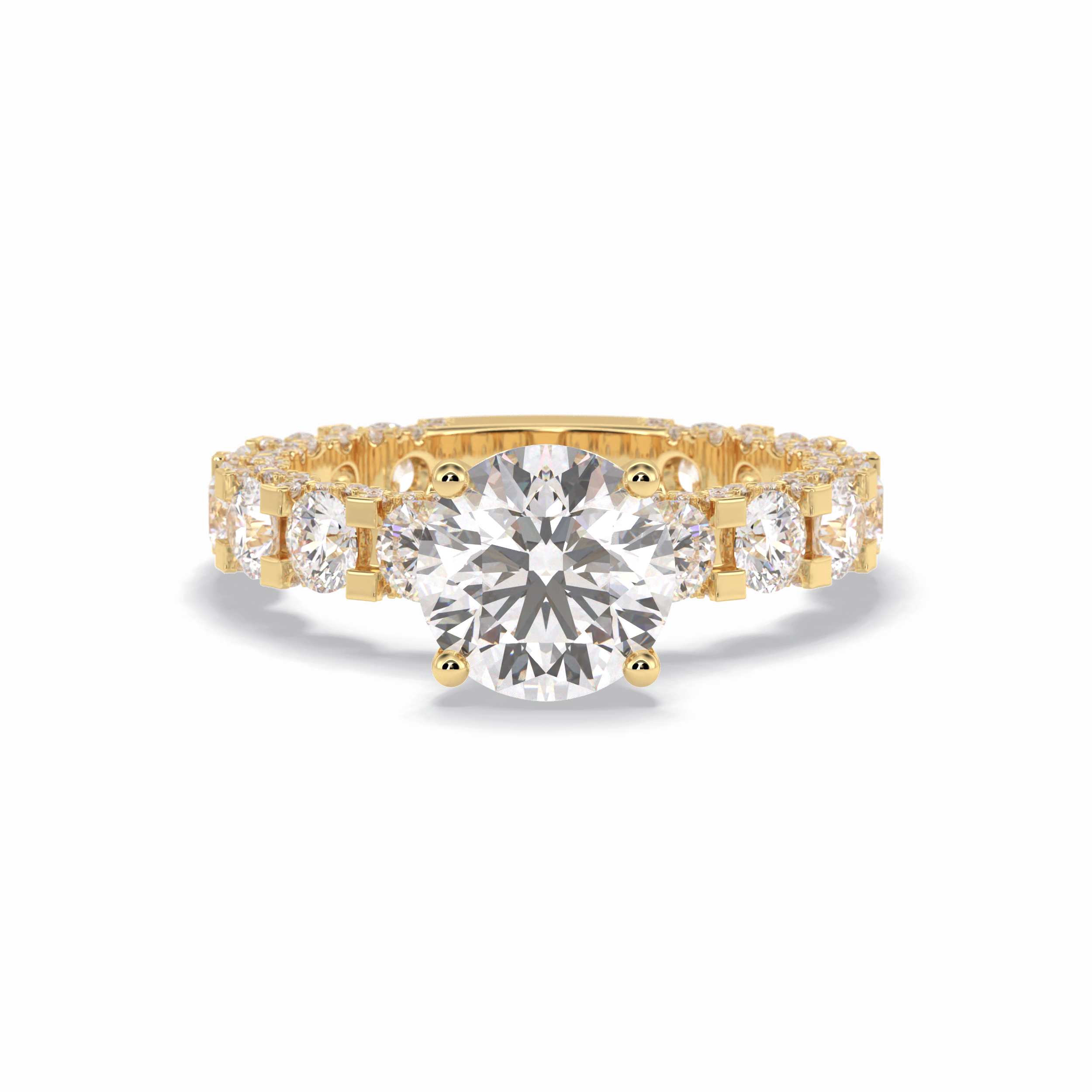 Round Pave Lab Grown Diamond Engagement Ring