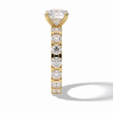 Round Pave Lab Grown Diamond Engagement Ring