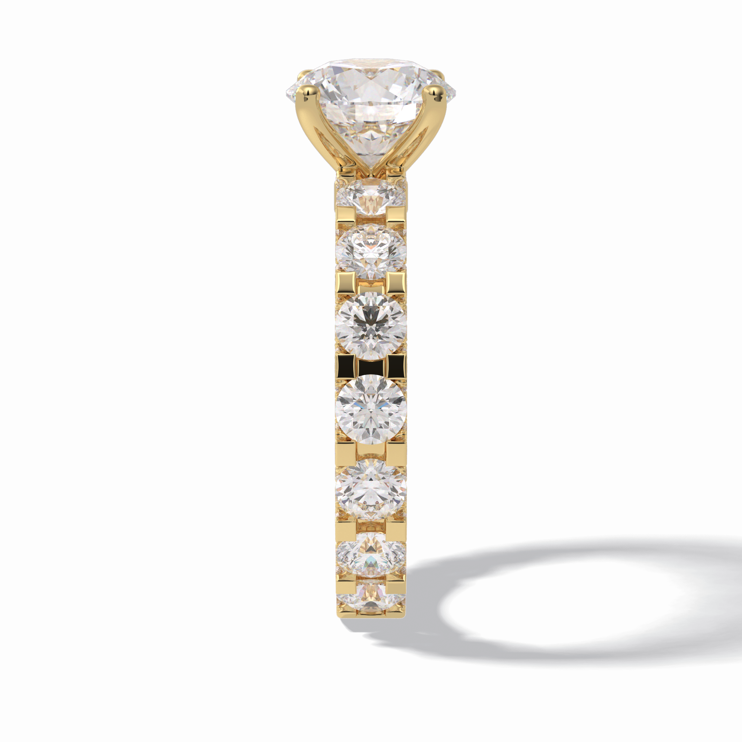 Round Pave Lab Grown Diamond Engagement Ring