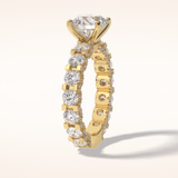2.05 CT Round Shaped Pave Moissanite Engagement Ring