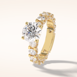 2.05 CT Round Shaped Pave Moissanite Engagement Ring