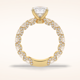 2.05 CT Round Shaped Pave Moissanite Engagement Ring