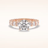 2.05 CT Round Shaped Pave Moissanite Engagement Ring