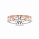 Round Pave Lab Grown Diamond Engagement Ring