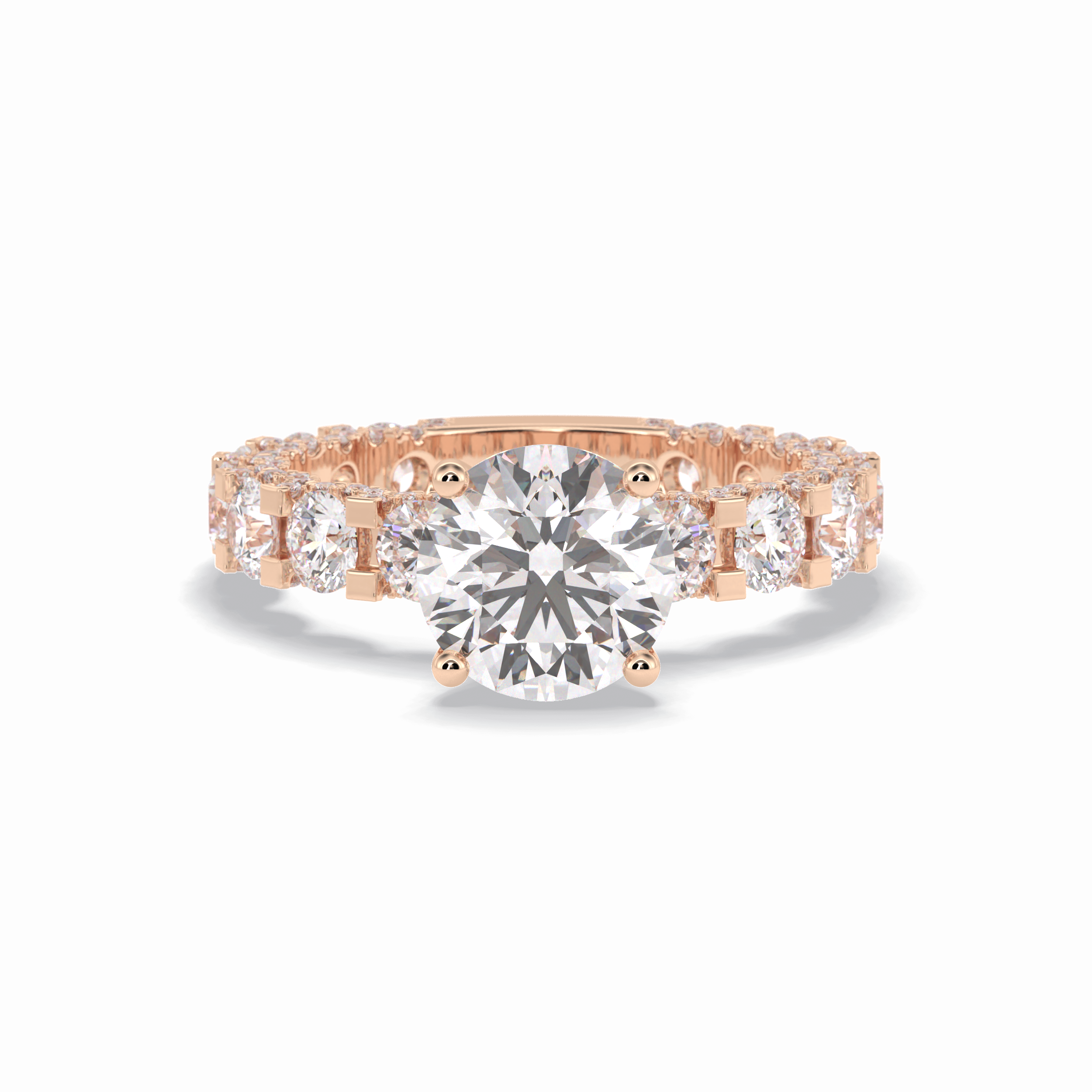 Round Pave Lab Grown Diamond Engagement Ring