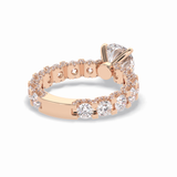 Round Pave Lab Grown Diamond Engagement Ring