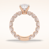 2.05 CT Round Shaped Pave Moissanite Engagement Ring